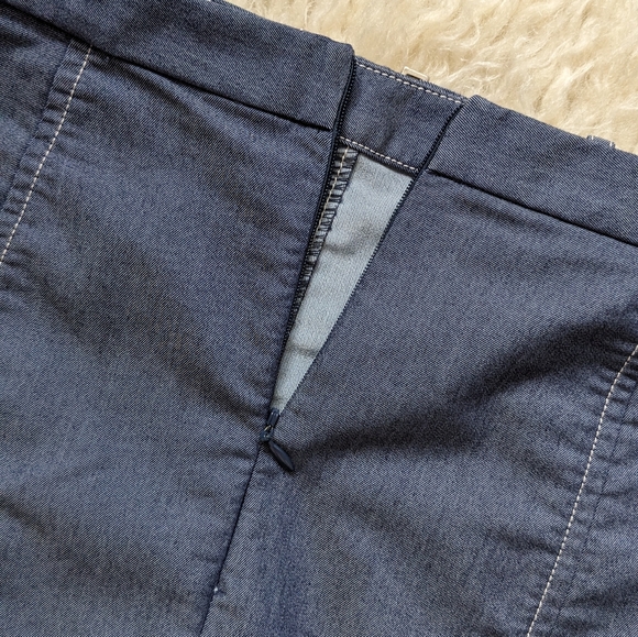 Vintage High Waisted Lee Dark Indigo Belted Pencil Skirt 6M - Picture 4 of 9